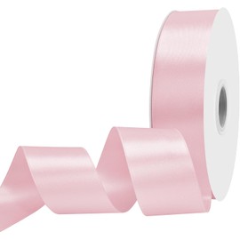 Generic 100yards Satin Ribbon, Craft Fabric Silk Ribbon, Multicolor Solid Color Satin Ribbon, Ribbon for Flower Bouquet, Hair Ribbon, Party Decoration, Gift Wrapping, Crafts(Light PINK-1/2‘’38mm)