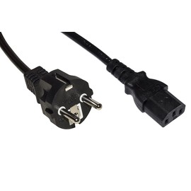 LINK LKSK30D Power Cable for Schuko, IEC C13 Plug, Straight, 3 m