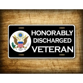 SignsAndTagsOnline.com US Veteran Honorably Discharged License Plate United States Military Auto Tag