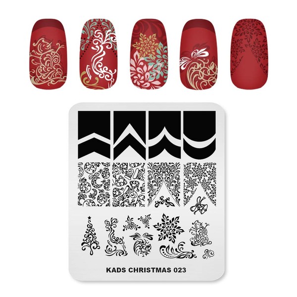Alexnailart Nail Stamping Plate Christmas Halloween Nail Plates Manicure Templates Nail Art Printing Tool (CHRISTMAS 023)