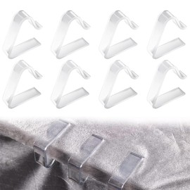 ZKSXOA 8 Pcs Table Cloth Clips, Clear Picnic Tablecloth Clips, Windproof Picnic Table Cloth Clamps Table Cover Clamps For Christmas Home Wedding Party Indoor Outdoor Camping