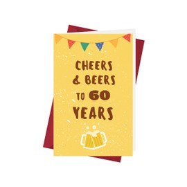 Funny 60th Birthday Card â Funny 60 Years Old Anniversary Card â Happy 60th Birthday Card â Beer 60th Birthday Card â with A Red Envelope