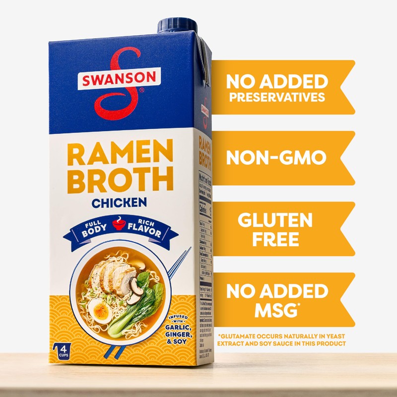 SWANSON S Ramen Chicken Broth, 32 Oz Carton