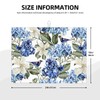 Blue Hydrangea Dish Drying Mat,Flowers Birds Drying Rack Pad Countertop