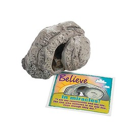 Fun Express Mini Tomb Handouts with Card 12 Pack - Christian Easter Decorations & Resurrection Scene Set for Sunday School Prizes, Church Easter Gifts & Religious Easter Basket Stuffers for Kids