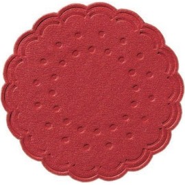 Duni Coasters 8-Ply Tissue Plain Red Diameter 7.5 cm Pack of 250