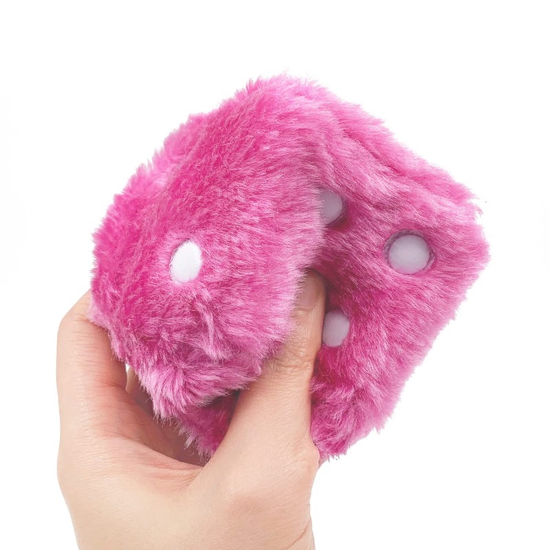 YGMONER Pink Fuzzy Dice for Car Rear View Mirror, Pair