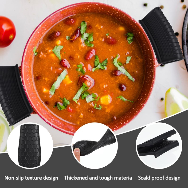 8 Pack Silicone Hot Handle Holder Cover Cast Iron Handle