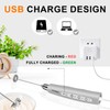 YUSWKO Rechargeable Milk Frother Handheld with 3 Heads, Silver Coffee
