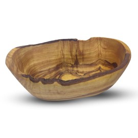 MOHA 24 High-Quality Rustic Olive Wood Snack Bowls, Decorative Bowl, Natural Wooden Bowl, Key Rack, Jewellery Bowl, Olive Wood Bowl, Dip Bowl, Handmade, Various Sizes (20-22 cm)