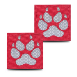 2-Pack Reflective Dog Paw Patch for Pet Harness Vest Policc Gear Backpacks Bags Clothing Tactical Military Gear (2"x2")