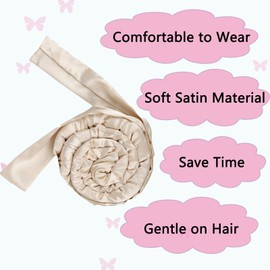 No Heat Overnight Hair Curling Headband and Satin Ribbon Set for Long Curls to Sleep In