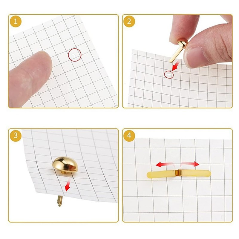 Ieron 200 Pcs Brads Paper Fasteners Mini Round Metal Scrapbooking