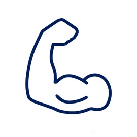 Decal Stickers of Flexing Bicep Muscle Strength Power 2 (Navy Blue) (Set of 2) Premium Waterproof Vinyl Decal Stickers for Laptop Phone Accessory Helmet Car Window Mug Tuber Cup - ANDstic898366AB