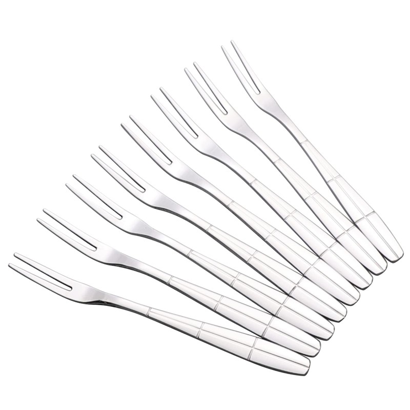 Bringer 12-Piece Stainless Steel Mini Appetizer Forks, Small Fruit Forks
