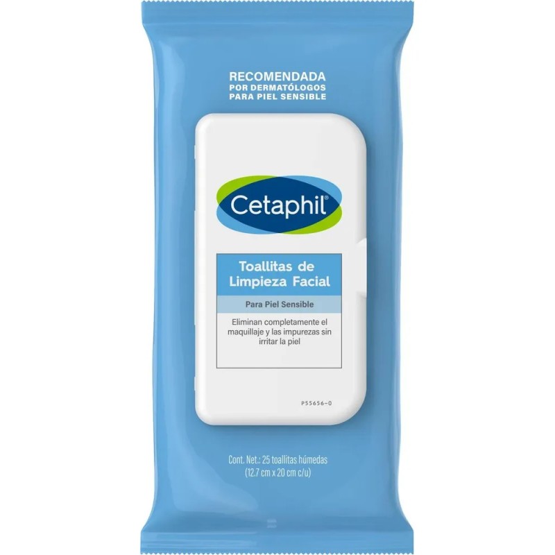25 Toallitas De Limpieza Facial Cetaphil Para Piel Sensible