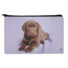 Lab Labrador Puppy Dog on Lavendar Makeup Cosmetic Bag Organizer