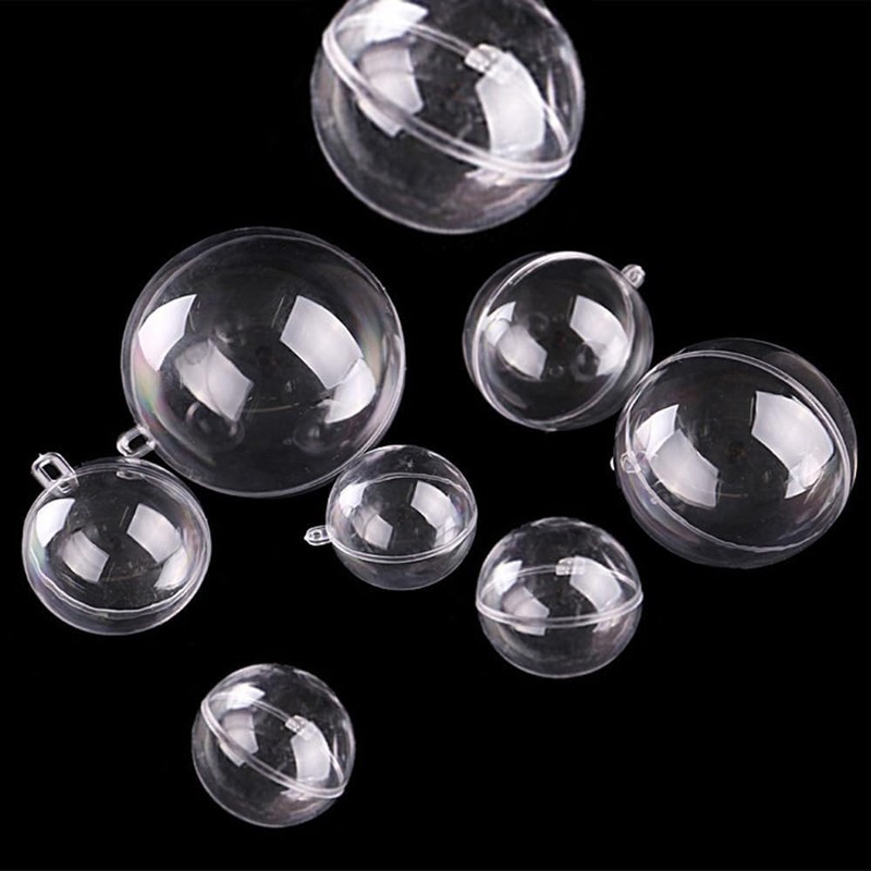 BetterJonny 20pcs Ornaments Balls 10cm Hollow Fillable Ball Ornaments Clear