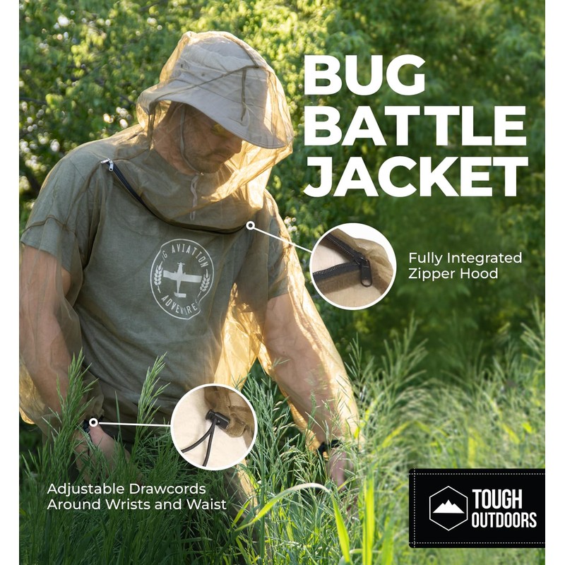 Mosquito Jacket - Net Bug Mesh Jacket w/Hood for Outdoor