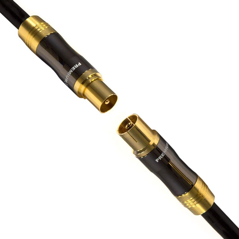 Premium X Gold-Line TV Aerial Cable 3 m Black IEC