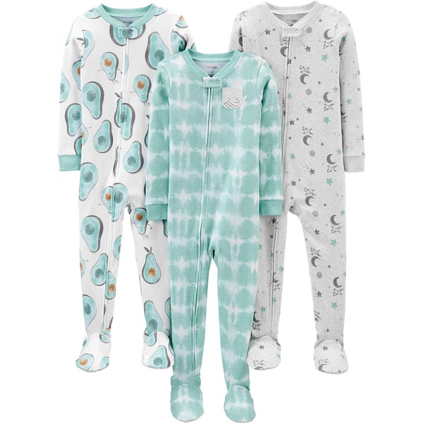 Simple Joys by Carter's Baby Boys' Snug-Fit Footed Cotton Pajamas,