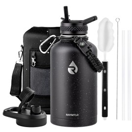RAYMYLO 64oz Insulated Water Bottle, Triple Wall Vacuum Stainless Steel Water Bottles - Keeps Cold 48H, Reusable Half Gallon Jug for Gym, Sports, Camping, Hiking,Travel, Black Speckled