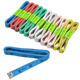 12 Pack Dual Sided Body Measuring Tape, 60 inch/150cm Double Scale Measuring Ruler for Tailor Dressmaker Sewing Cloth, Soft Tape Measures Multipack for Home & Professional Measurements, 6 Colors