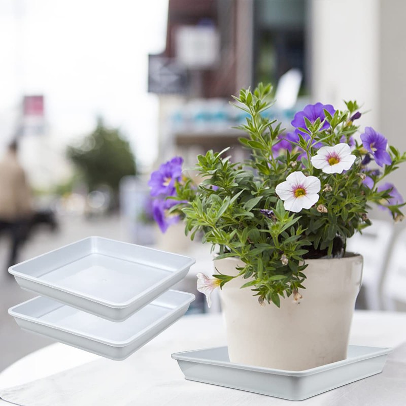 LNQ LUNIQI 10 Pcs 6 Inches Square Plastic Plant Saucer