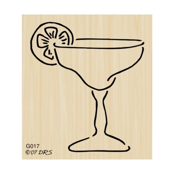 Margarita Glass Rubber Stamp by DRS Designs Rubber Stamps