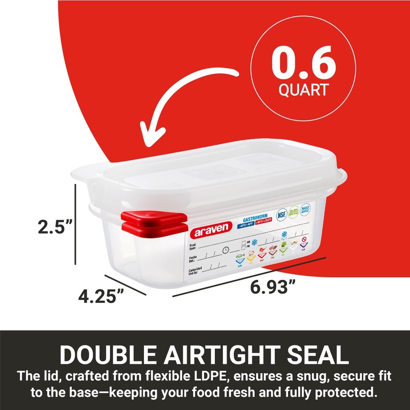 Araven Airtight Container, Food Pan with Lid for Storage in