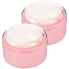 NOLITOY 2pcs After-Bath Empty Puff Box, Body Powder Container Puff Box for Home and Travel (Pink)