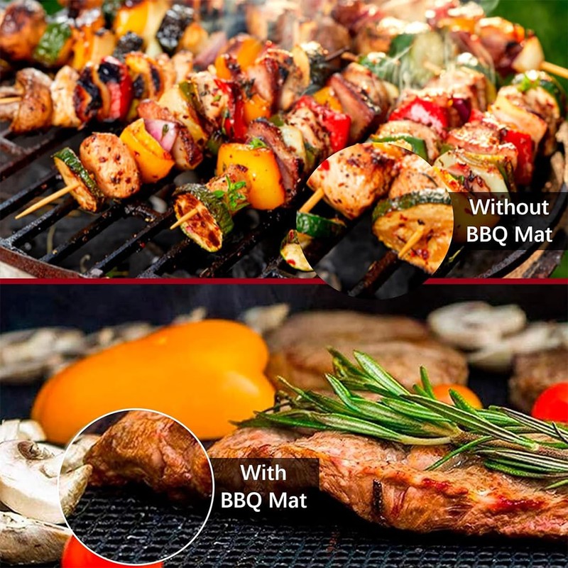 Grill Mat Set, 4 Piece Grill Mat Set, Grid Grill