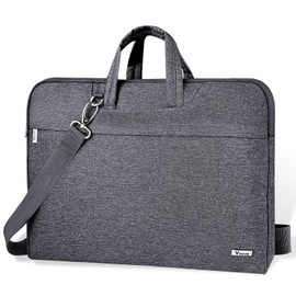 Voova Laptop Bag 17 17.3 Inch Water-resistant Laptop Sleeve Case with Shoulder Straps & Handle, Computer Case Cover Slim Briefcase Compatible with 17-18” Hp Dell Asus Acer, Grey