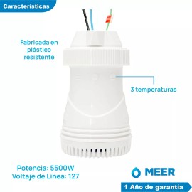 CNX Regadera Eléctrica De Baño De 3 Temperaturas