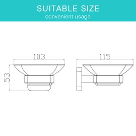 JASSFERRY Soap Dish Holder for Shower Black Wall Mounted Square Soap Tray Frosted Glass Soap Saver Razor and Sponge Holder for Bathroom, Kitchen, Countertop