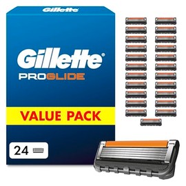Gillette ProGlide Razor Blades Men, Pack of 24 Razor Blade Refills with Precision Trimmer, 5 Anti-Friction Blades, Packaging May Vary