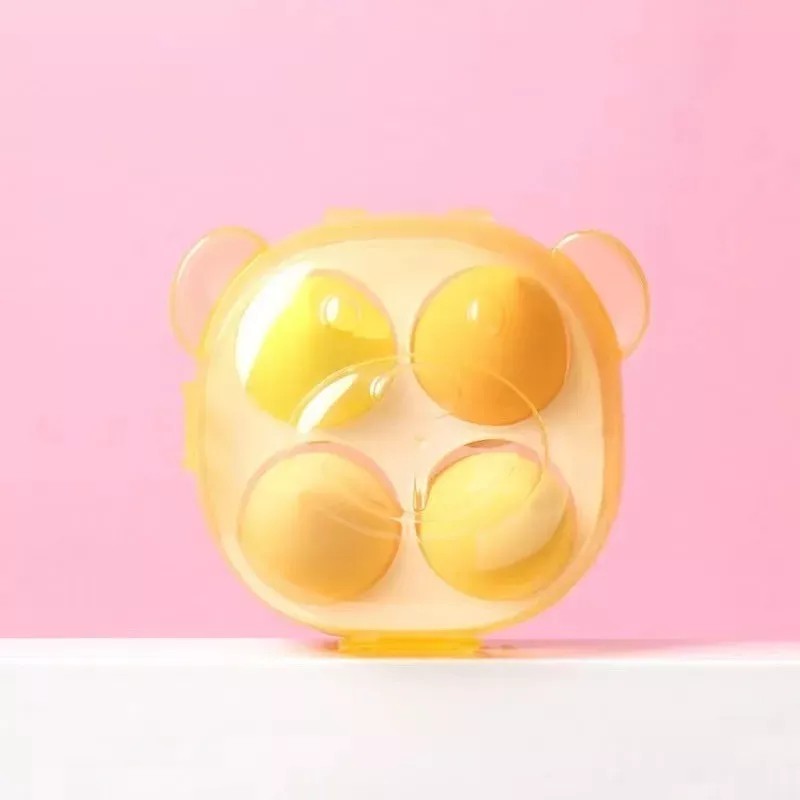 RIVERSOFY Kit Esponjas Para Maquillaje 4 Piezas Cajita Oso
