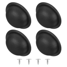 sourcing map 4Pcs Luggage Replacement Pads, Plastic Luggage Stand Feet Stud, Suitcase and Travel Gear Bottom Side Accessories with Self-tapping Screws, Black (48x48x16mm)