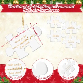 Menkxi 12 Pcs Christmas Appreciation Gifts for Coworkers Puzzle Ornament White Christmas Ornament May You Be Proud of the Work You Do Group Gifts Acrylic Appreciation Hanging Plaque for Nurses Teacher