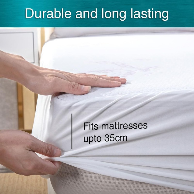 Cottonople Single Fitted Sheet, Brushed Microfiber, White, Single Sheet (90