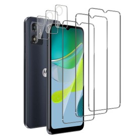 QZJinch [3+3 Pack Screen Protector for Moto E13,2.5D curved edges,9H Hardness,Scratch Resistant,HD Clear，Case Friendly