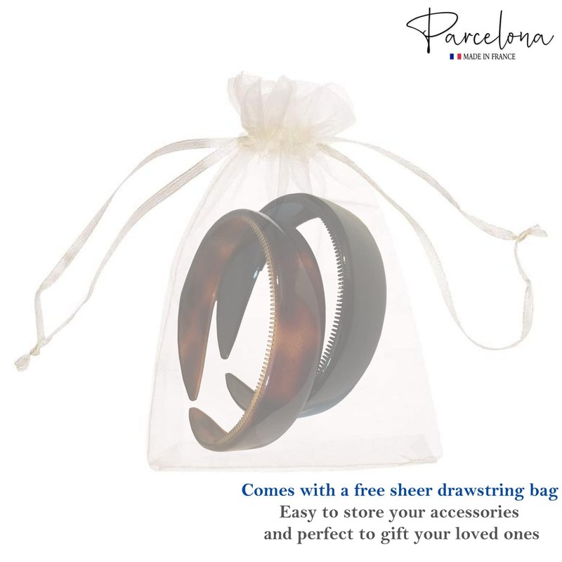 Parcelona French (Set of 2) Wide 1 Inch Tortoise Shell