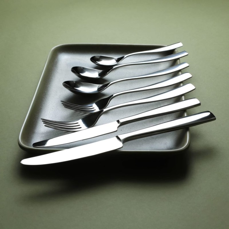 Genware Square Cutlery 18/0 Tea Spoons - Set of 12