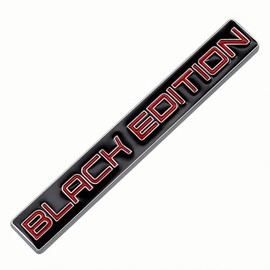 2pcs Black Edition Metal Emblem 3D Badge Replacement for Car Truck Side Door Bike Stickers Nameplate (Silver Black Red)