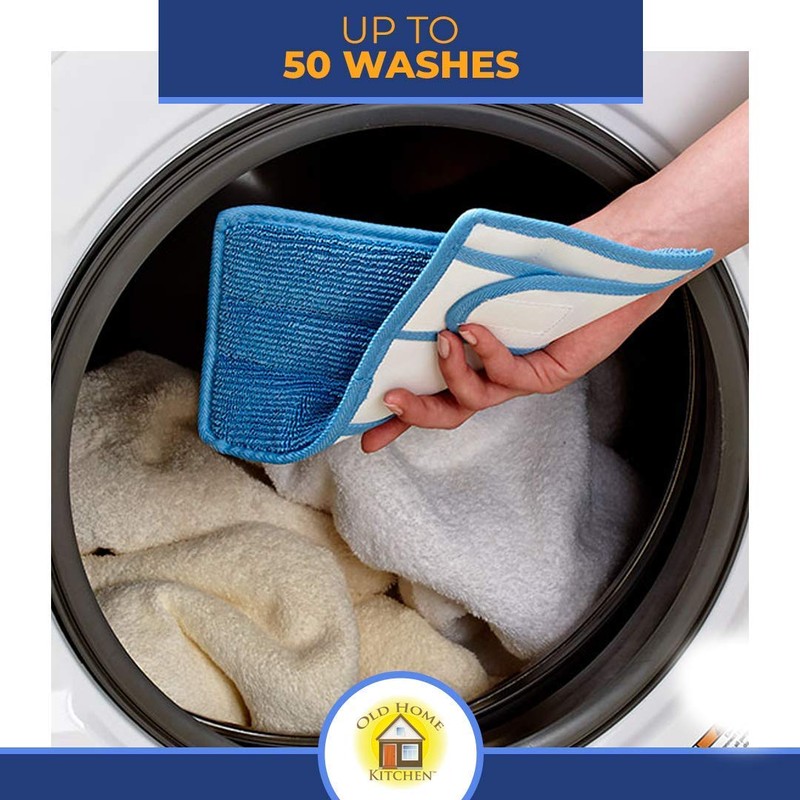 Old Home Kitchen Reusable Microfiber Mop Pads | Durable Machine