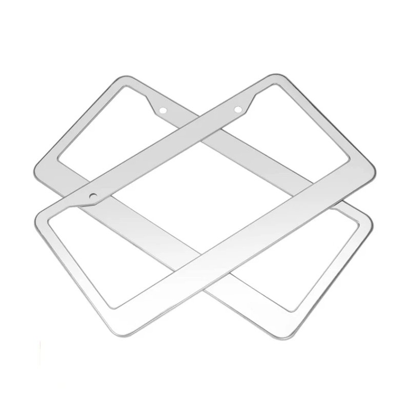 Chrome Stainless Steel Metal License Plate Frame Tag Cover With