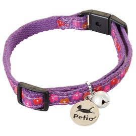 Petio Collar Cat Komachi Collar Small Flower Purple for Cats