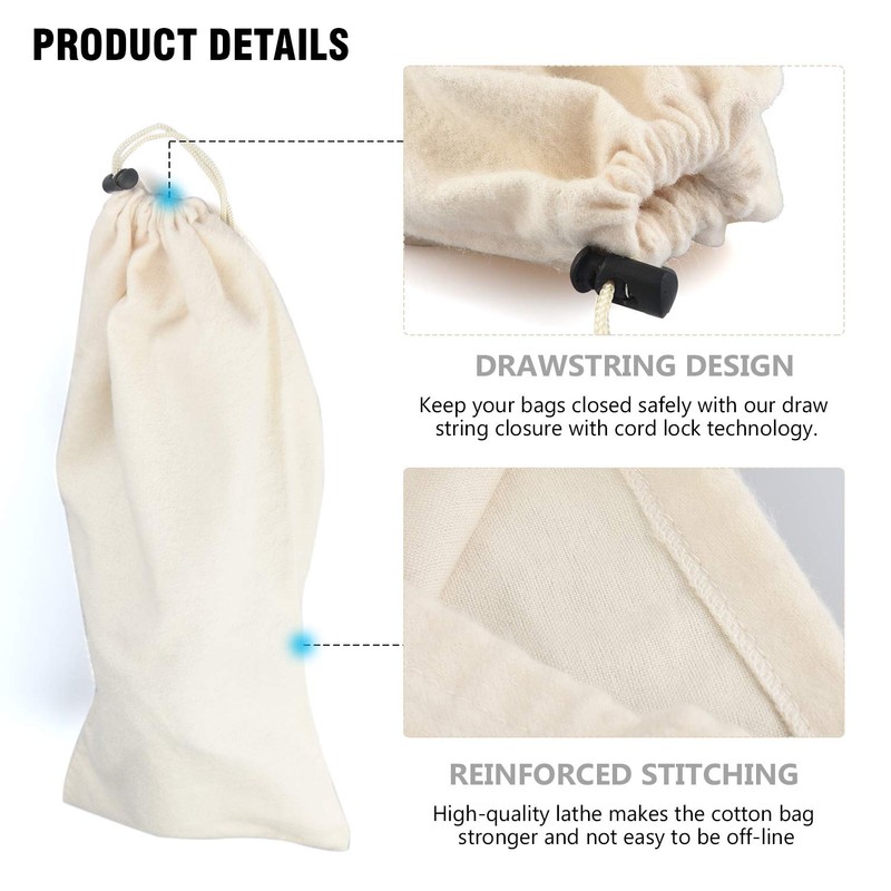 PlasMaller Shoe Storage Bags 100% Cotton with Drawstring For Men