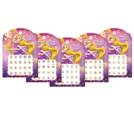 Fashion Yo 5 Sheets Toddlers Princess Elsa Minnie Kids Girls Nail Stickers Earring Stickers Art Decal Party Bag Fillers Decor for Kids Girls Birthday Gift (Rapunzel Earring Stickers)