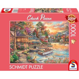Schmidt Spiele 58553 Chuck Pinson, Shore in Evening Gold, 1000 Piece Jigsaw Puzzle, Multi-Colour